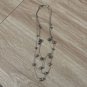 Elegant Silver Beaded Necklace